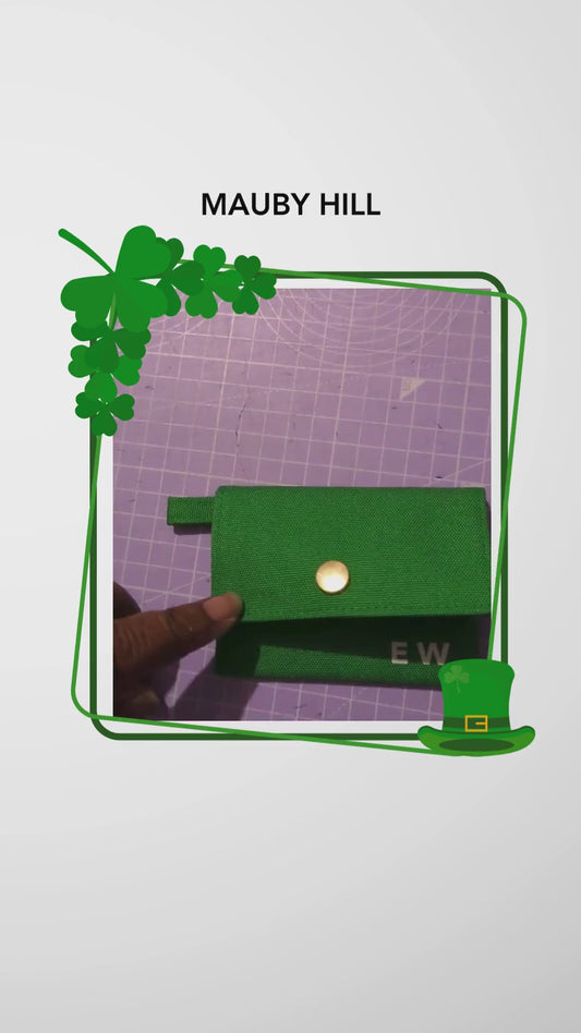 Fabric Card Wallet with slogan on the back cover